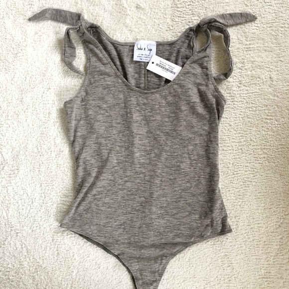 Grey Adjustable-Tie Bodysuit (size medium) - Picture 1 of 2